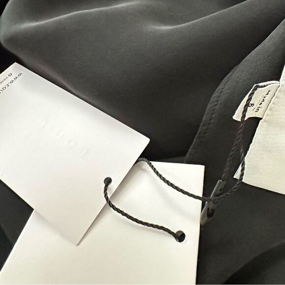 Equipment Annalise Black Silk Asymmetrical Midi Dress | Size 6 - Picture 10 of 12